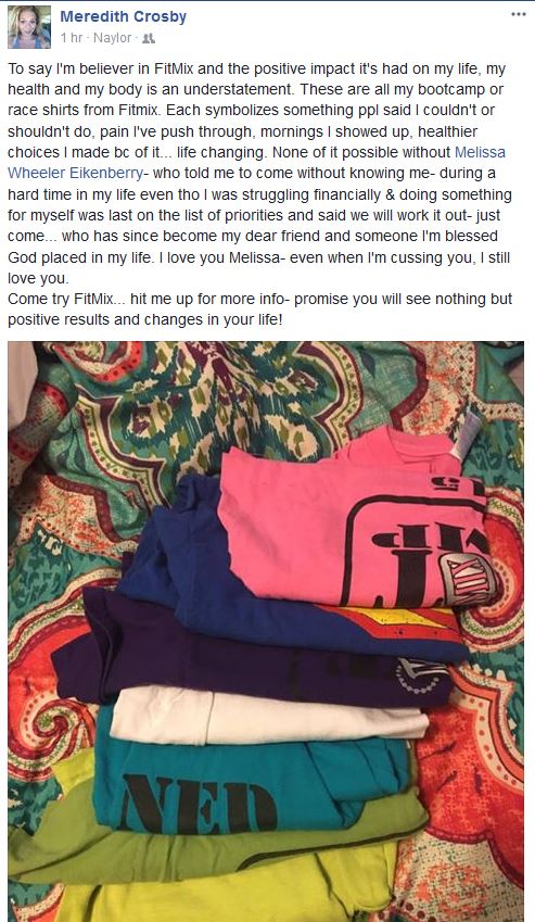 Facebook Testimonial for FitMix